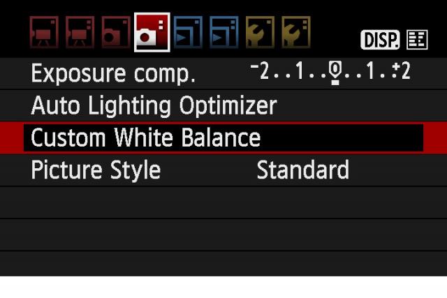 Setting a Custom White Balance