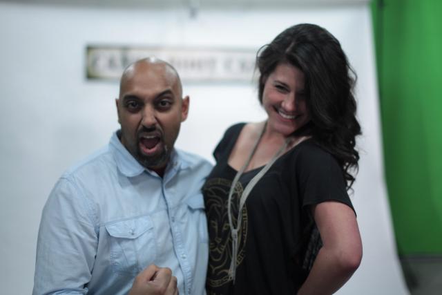 Canon DSLR 5D Boot Camp Instructor Snehal Patel and Model ham it up