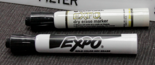 Indelible, Dry Erase Marker on top. Dry Erase Marker on bottom.