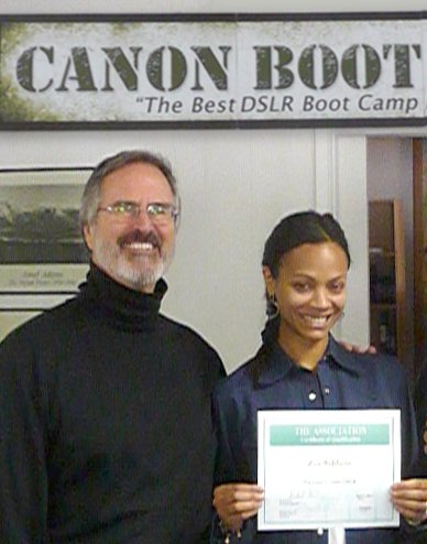 Zoe Saldana Completes Pro Level I of the Canon Boot Camp